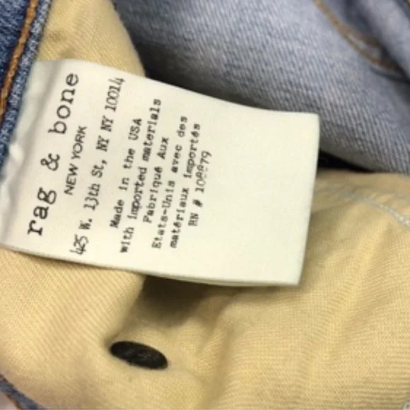 Rag & Bone Jeans • Dre Capri in Marina Step Hem Stretchy Light Wash Blue Size 24 - Picture 10 of 13